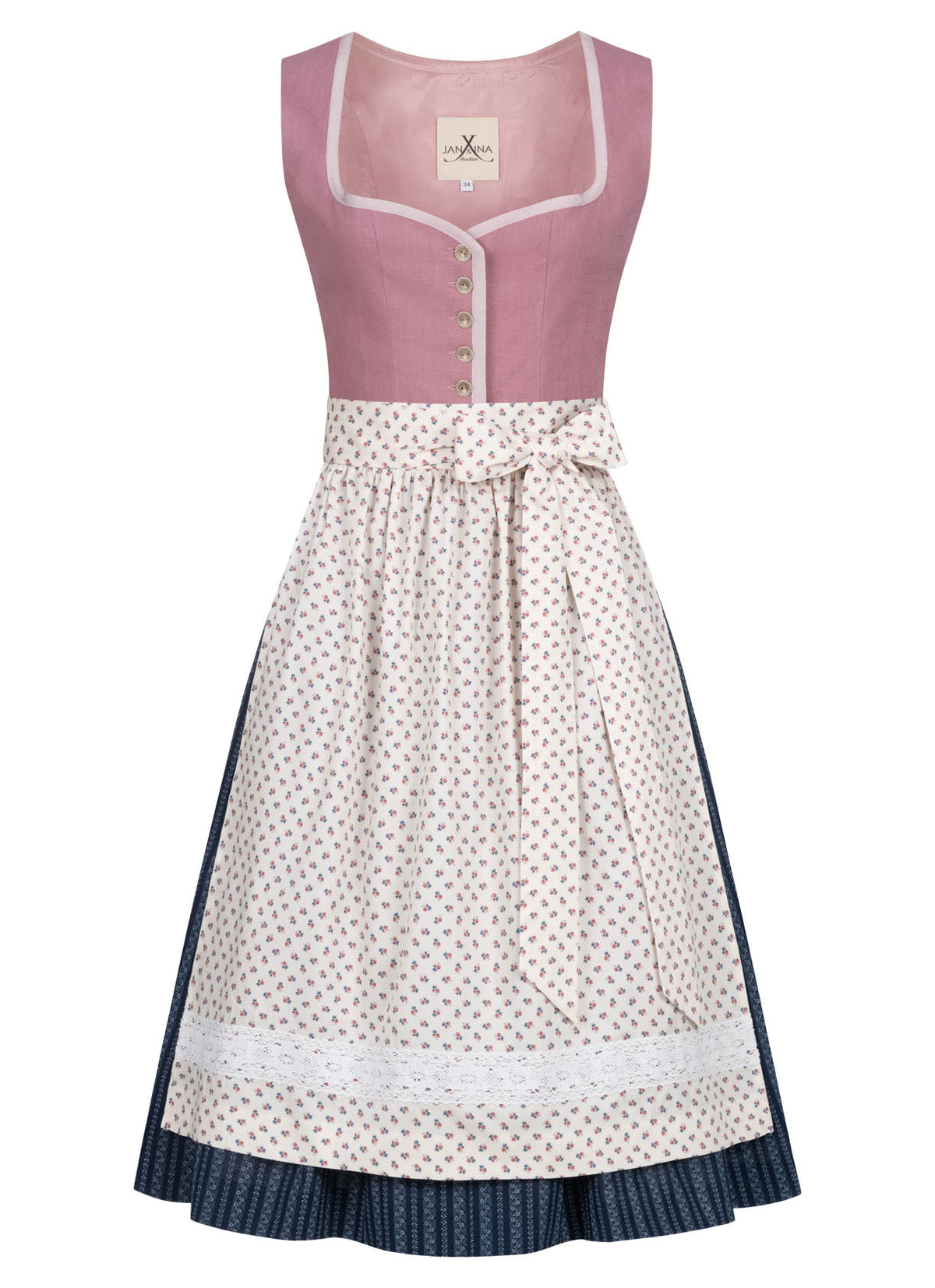 LEINEN DIRNDL MILLE FLEUR LAVENDEL - JAN&INA Trachten