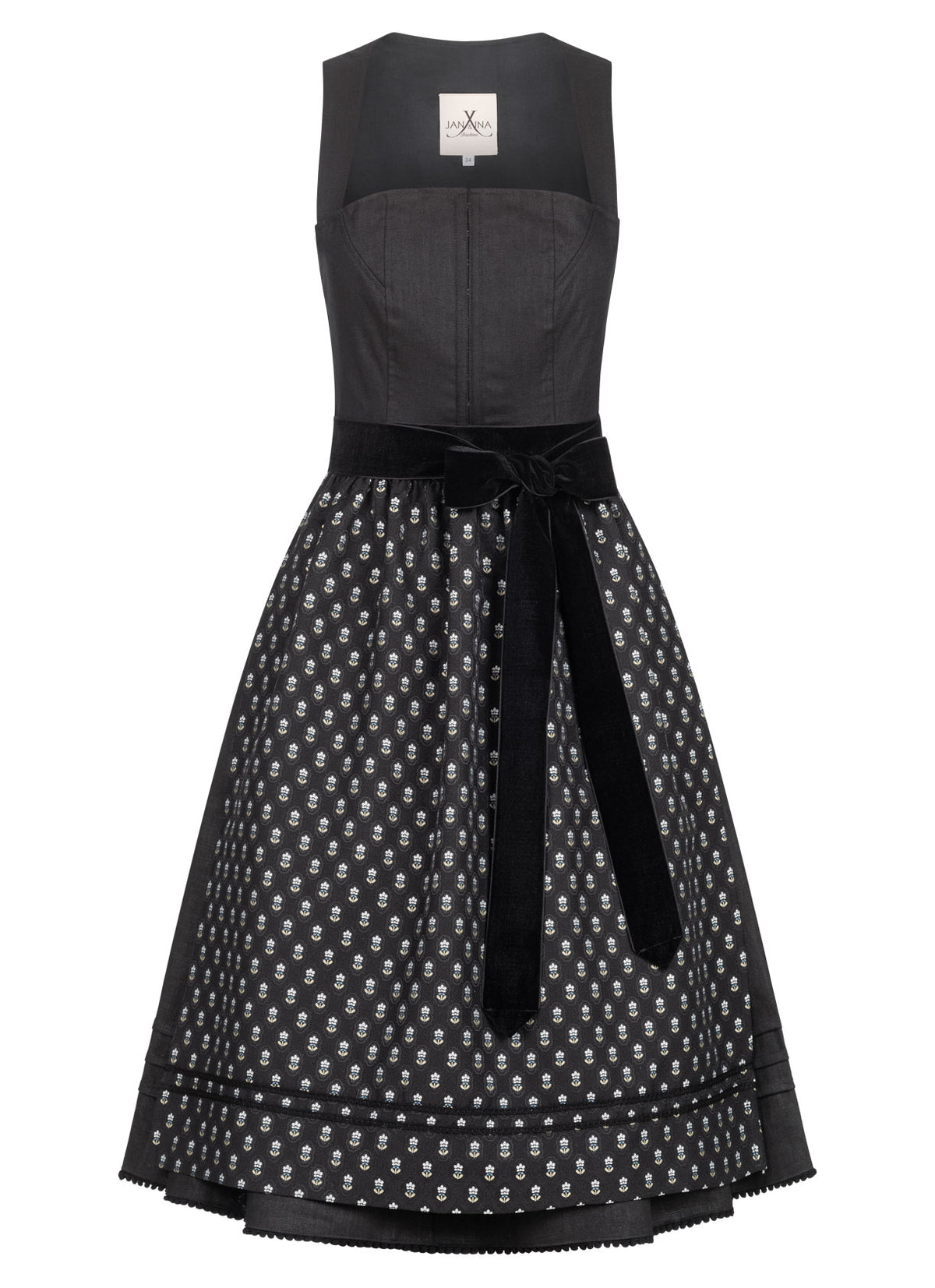 LEINEN DIRNDL MONACO SCHWARZ - JAN&INA Trachten