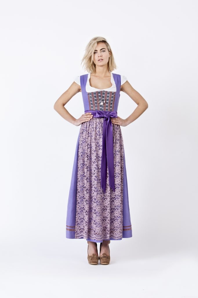 LEINEN DIRNDL TRADITIONAL MAUVE 90cm - JAN&INA Trachten