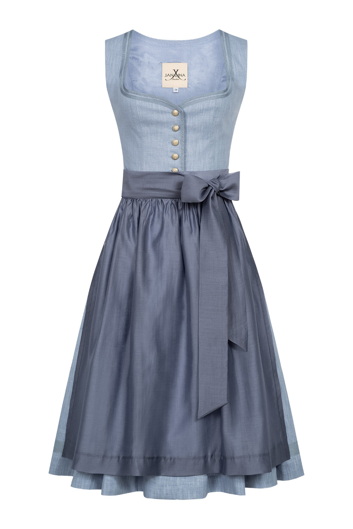 LEINEN HOCHZEITSDIRNDL MONOCHROME LOVE BLEU - JAN&INA Trachten