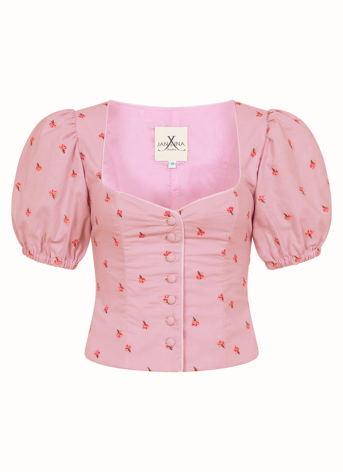 TRACHTENMIEDER LEINEN FLORAL EMBROIDERY ROSA - JAN&INA Trachten