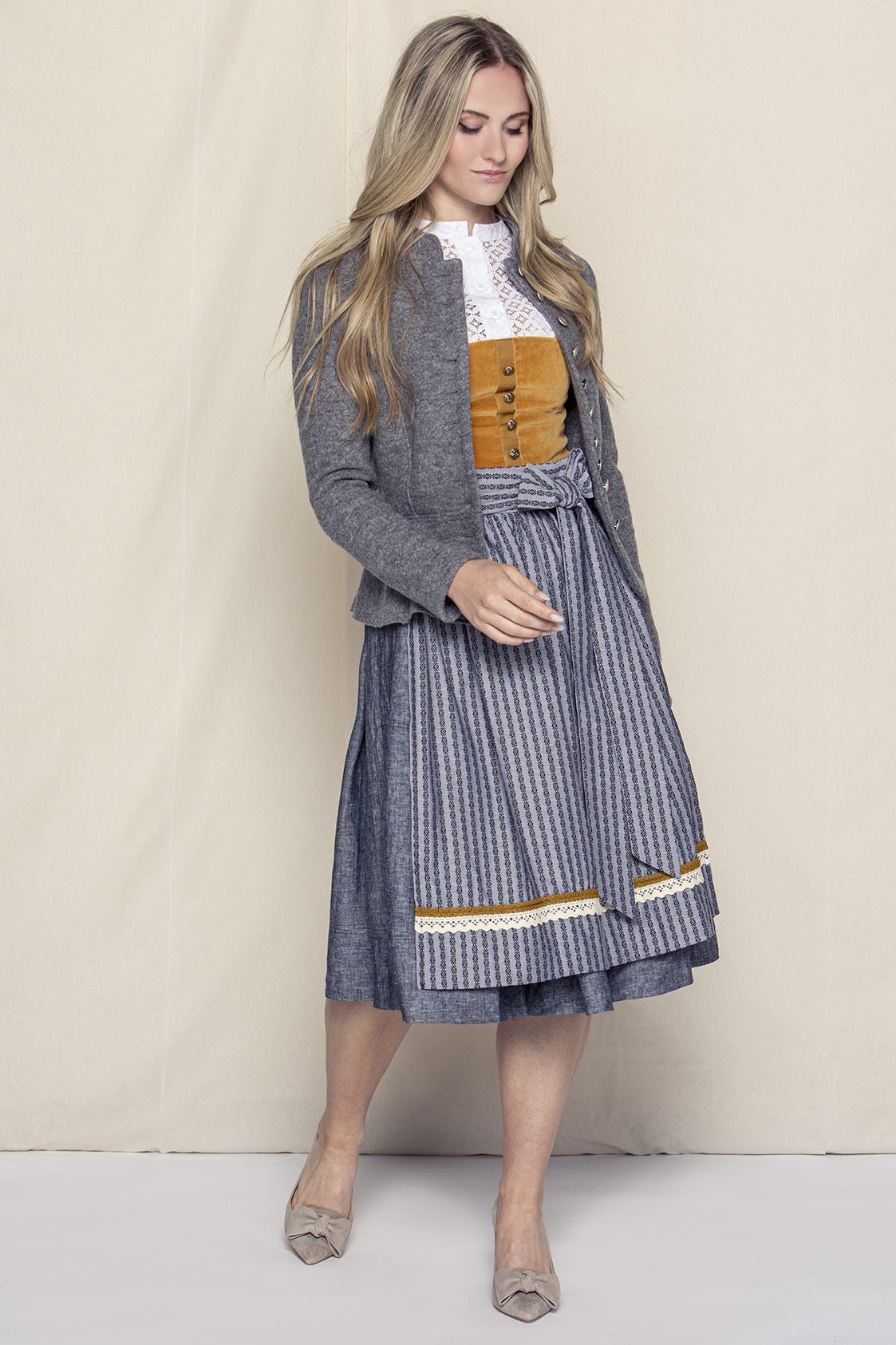 STEHKRAGEN BLAZER VINTAGE WALKLODEN ANTHRAZIT - JAN&INA Trachten