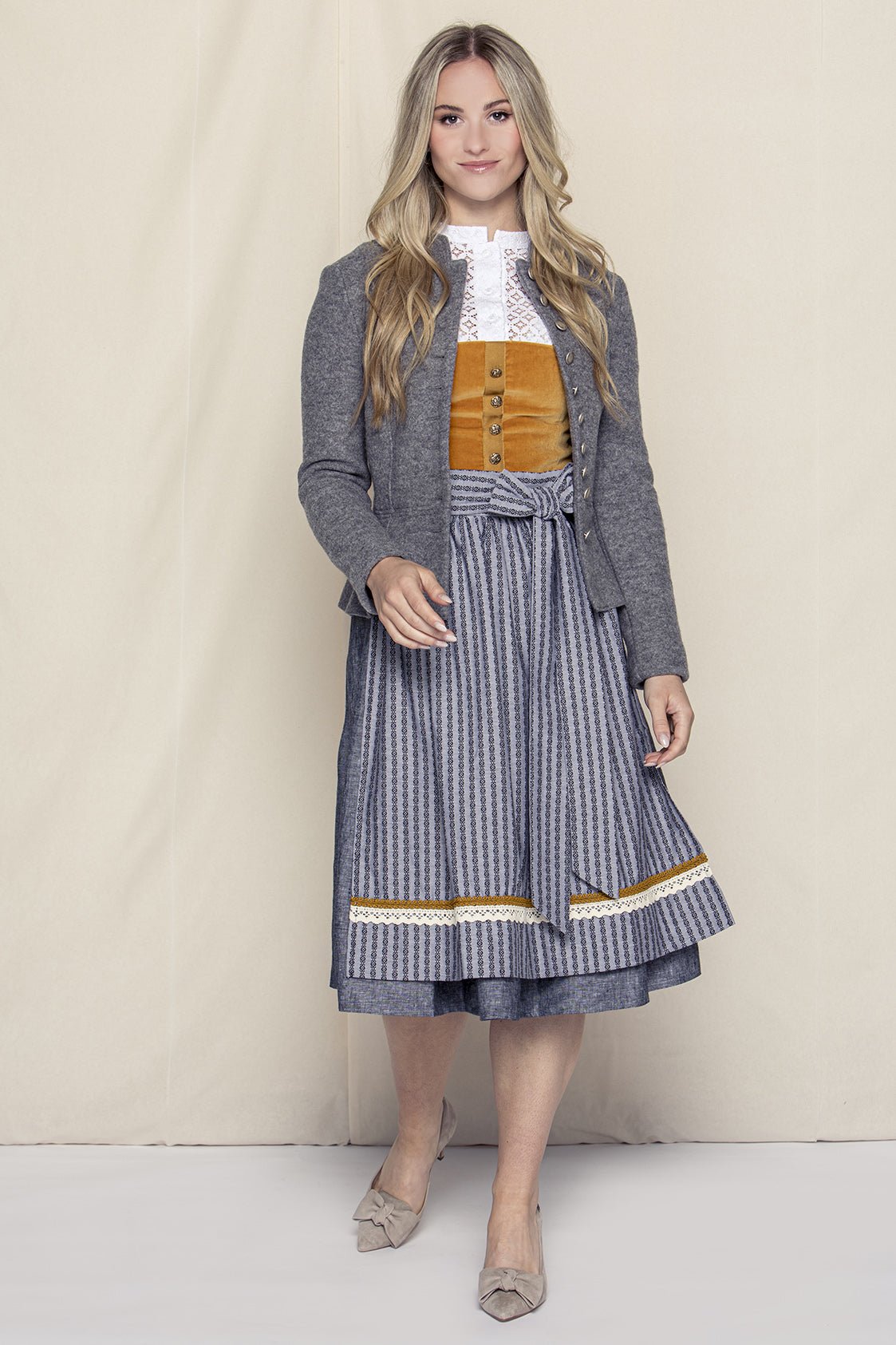 STEHKRAGEN BLAZER VINTAGE WALKLODEN ANTHRAZIT - JAN&INA Trachten