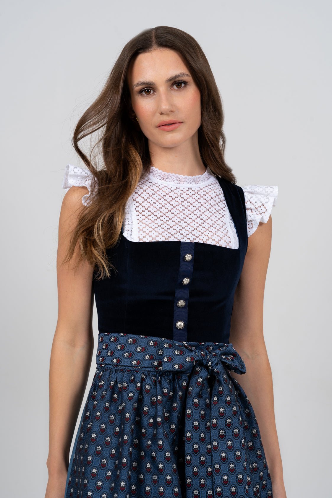SAMT - JACQUARD DIRNDL MITTERNACHTSBLAU/ JEANS - JAN&INA Trachten