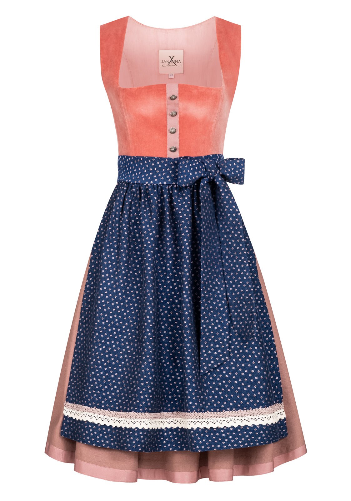SAMT-JACQUARD DIRNDL MALVE/SAPHIR - JAN&INA Trachten