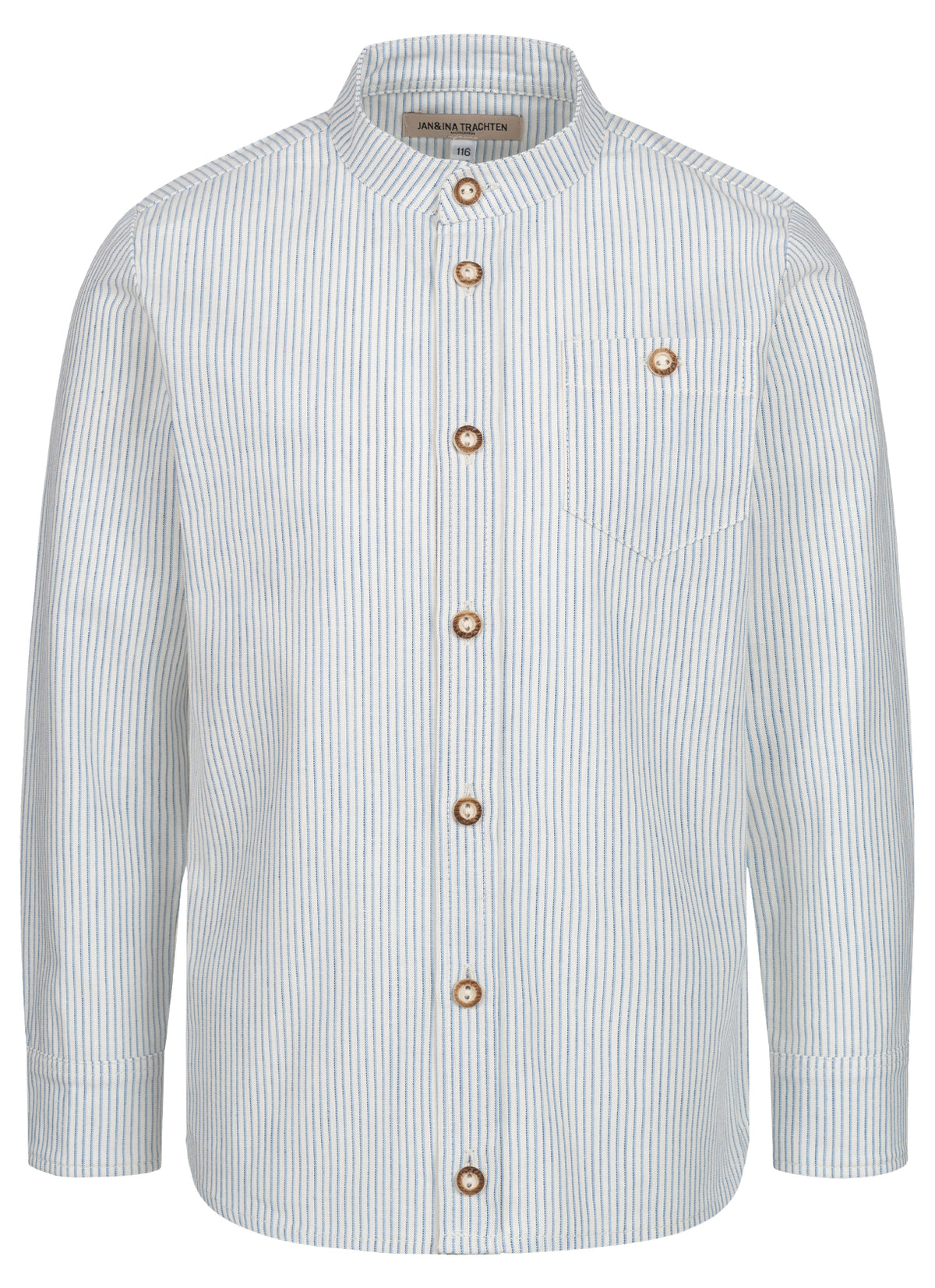 KINDER - TRACHTENHEMD SLIMFIT NADELSTREIFEN MONACO BLUE - JAN&INA Trachten