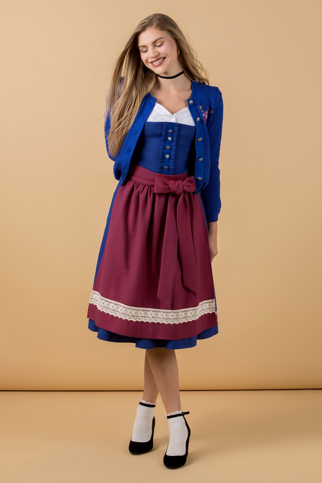 LEINENDIRNDL LIMITED EDITION 2023 TEGERNSEE TRADITION ENZIAN/ ROT - JAN&INA Trachten