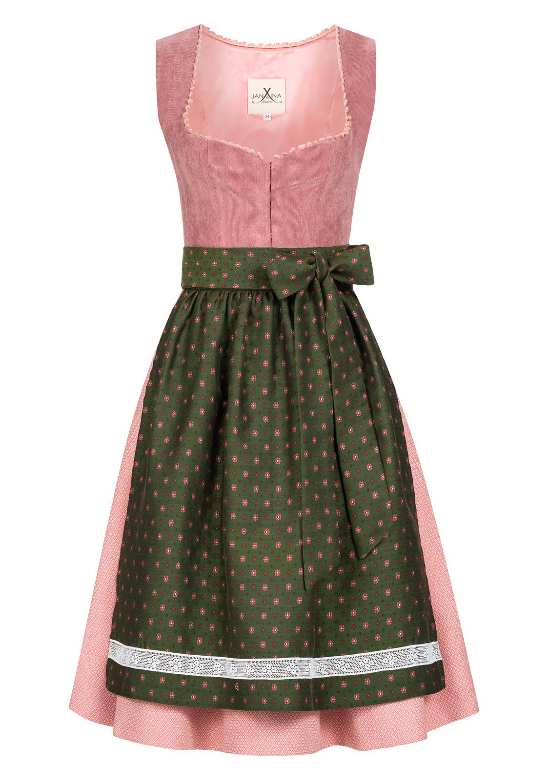 CORD DIRNDL FLORAL DOTS HUMMER/WALDGRUEN - JAN&INA Trachten