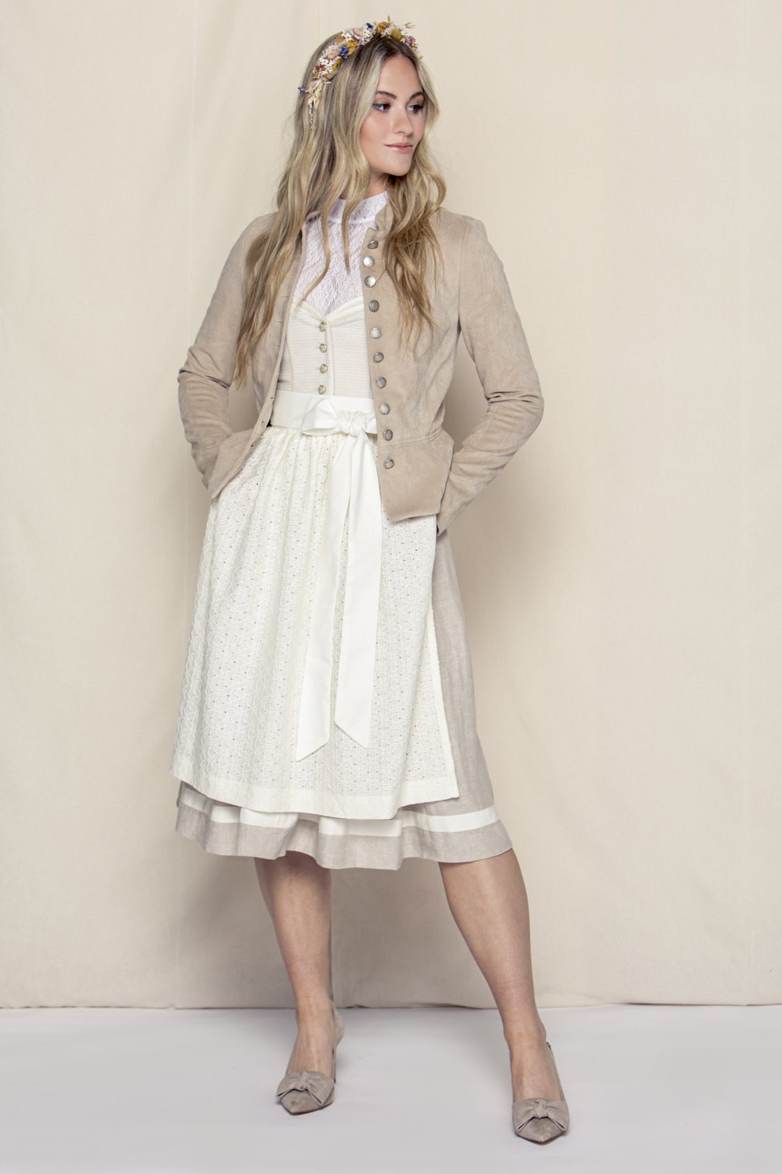 STEHKRAGEN BLAZER STRETCH TWILL TAUPE - JAN&INA Trachten