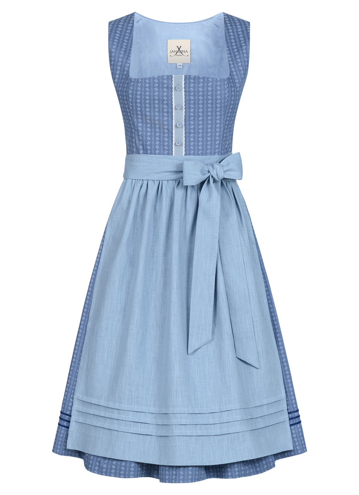 BW DIRNDL VINTAGE STRIPED FLOWER TAUBENBLAU - JAN&INA Trachten