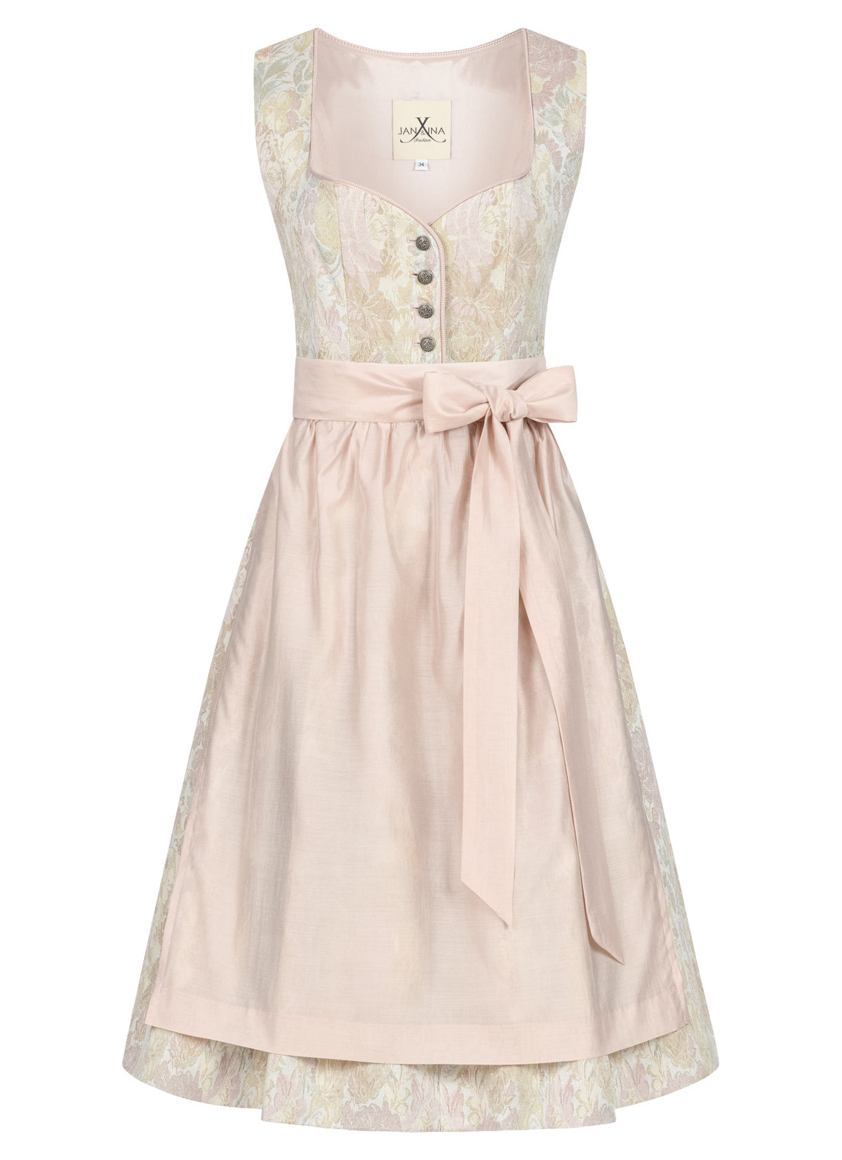 JACQUARD HOCHZEITSDIRNDL GOBELIN FLOWERS PUDER - JAN&INA Trachten
