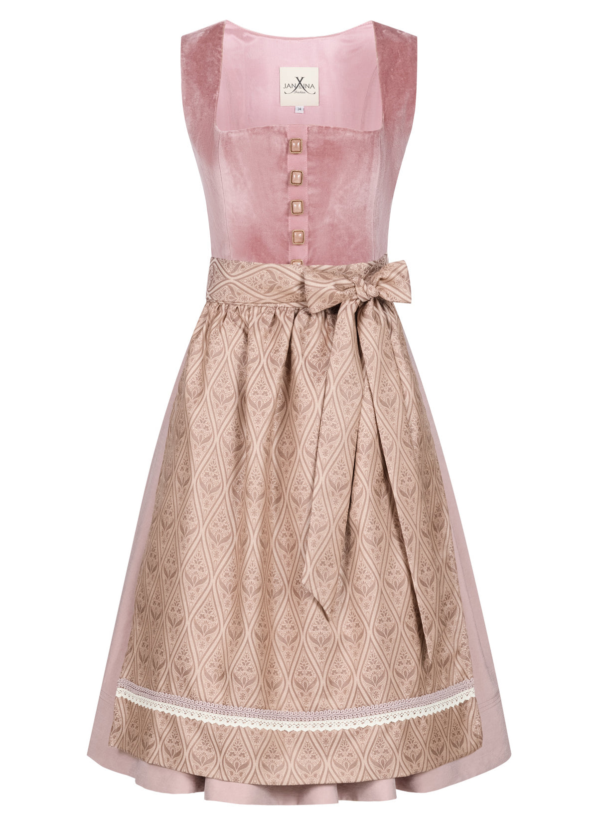 SAMT - JACQUARD DIRNDL PAISLEY BOUQUET ALTROSE - JAN&INA Trachten