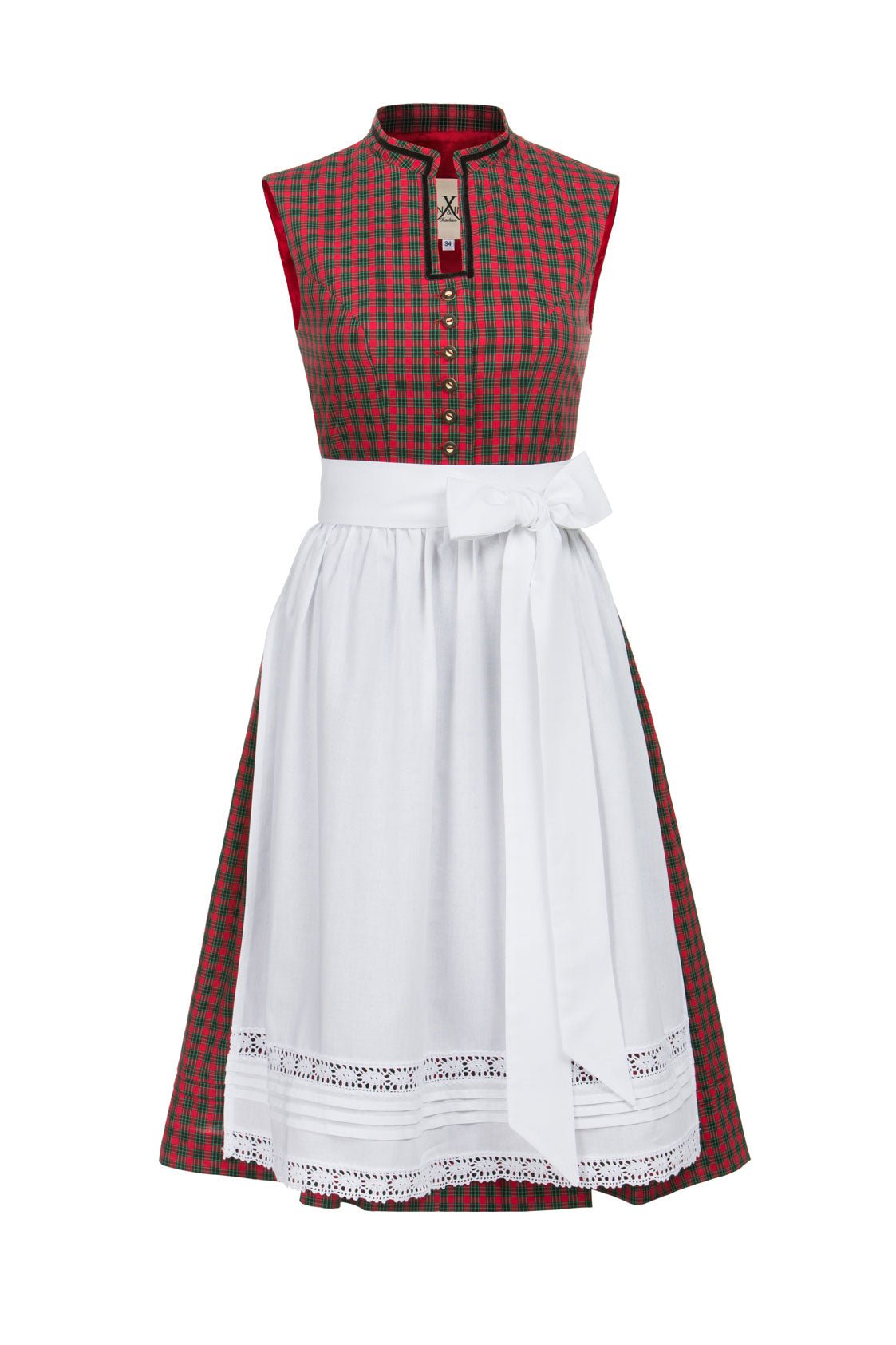 BW DIRNDL VINTAGE KARO STEHKRAGEN ROT - JAN&INA Trachten