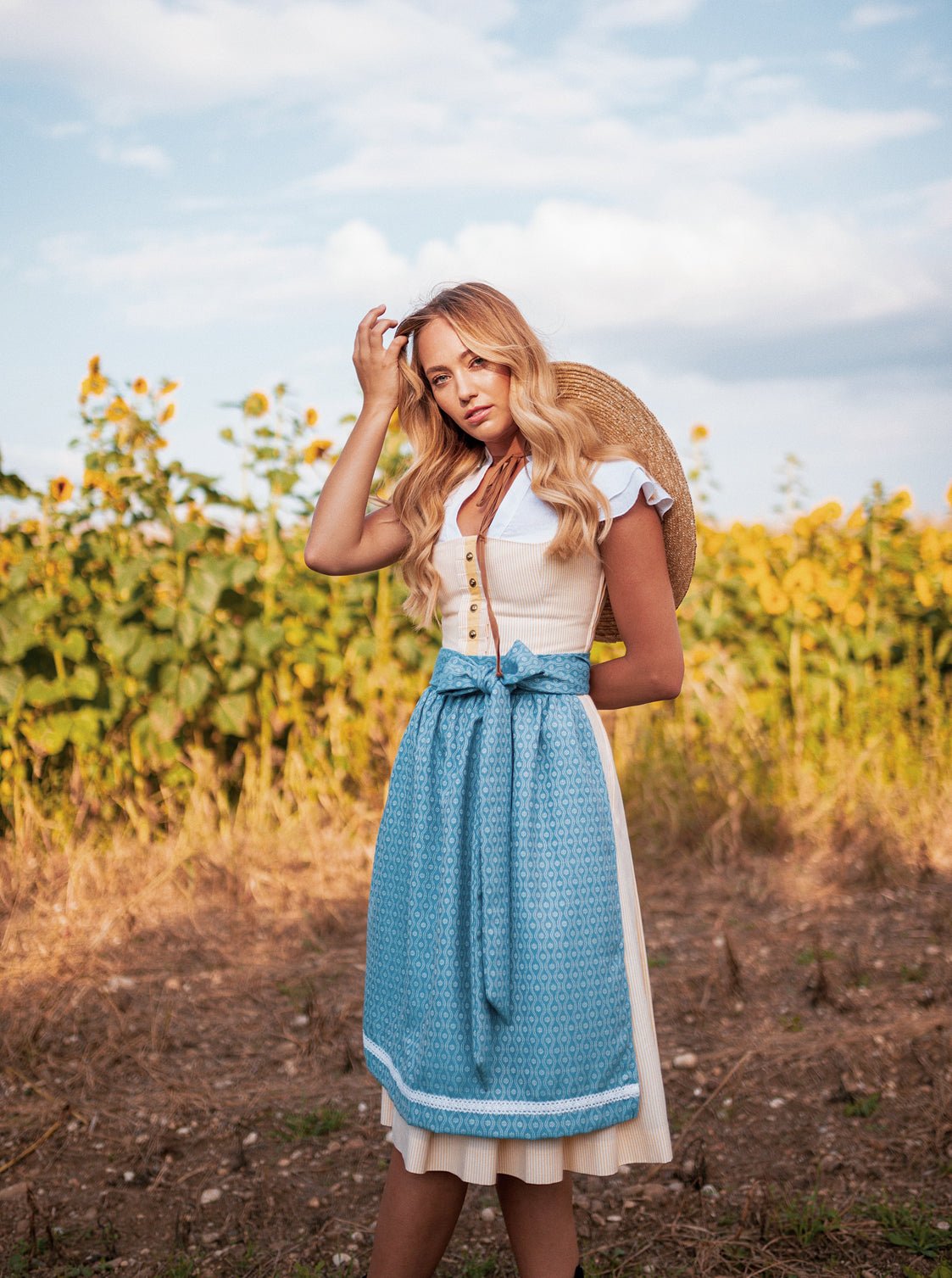 BW - DIRNDL LIMITED EDITION 2019 GELB/ HELLBLAU - JAN&INA Trachten