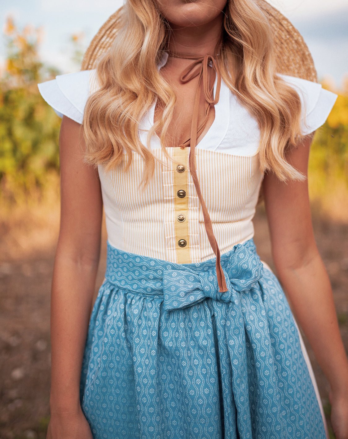 BW - DIRNDL LIMITED EDITION 2019 GELB/ HELLBLAU - JAN&INA Trachten