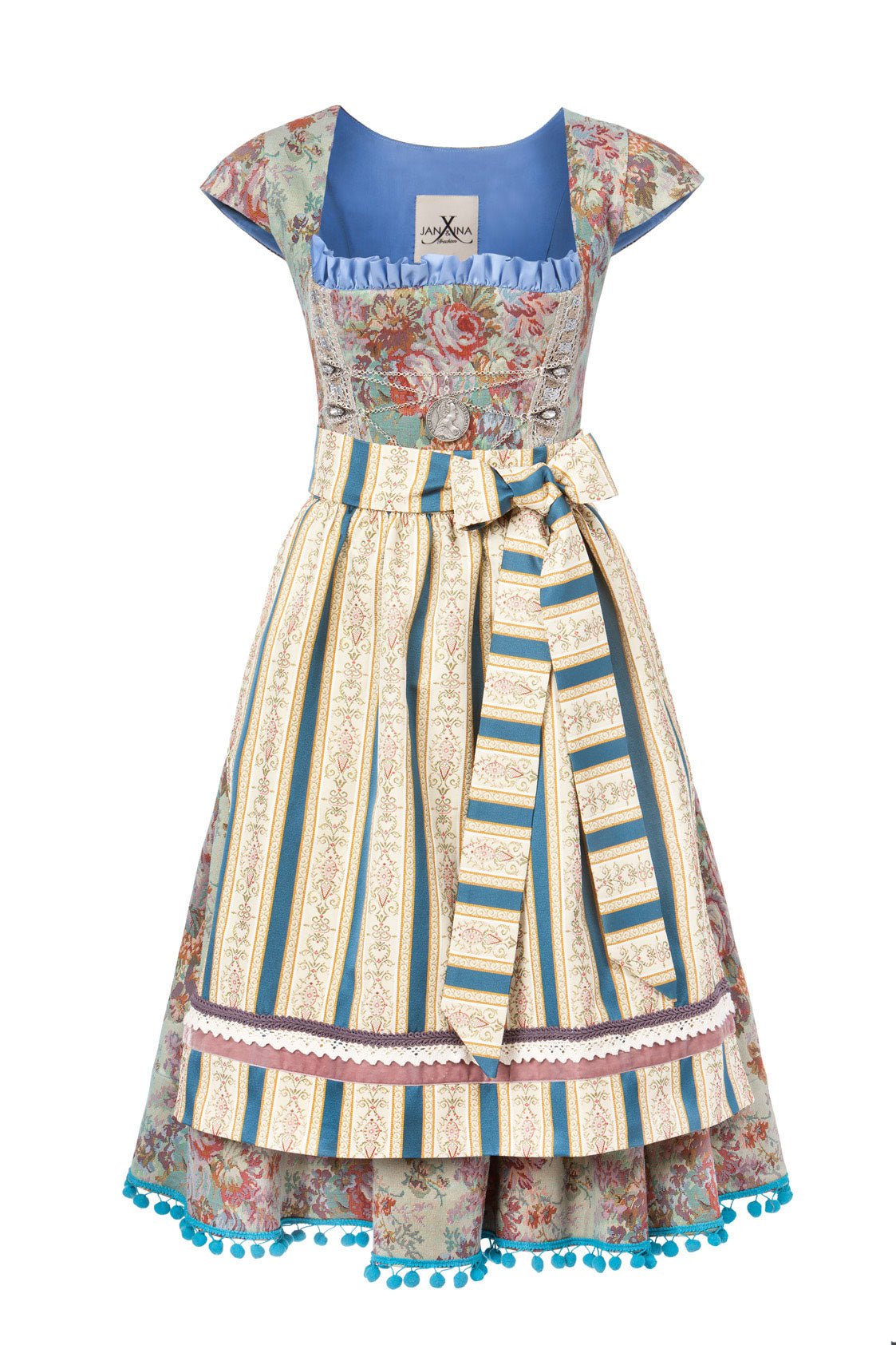 DIRNDL VINTAGE GOBELIN STRETCH AQUA - JAN&INA Trachten