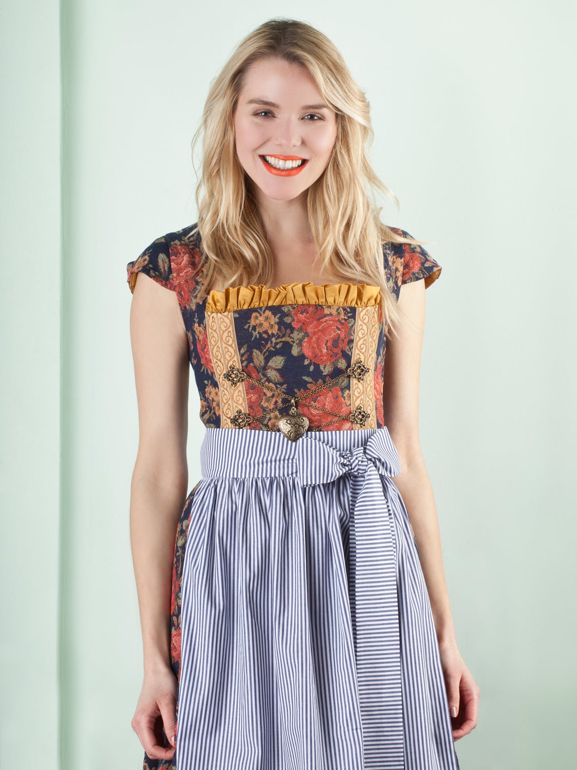 DIRNDL VINTAGE GOBELIN NAVY/ GOLD - JAN&INA Trachten