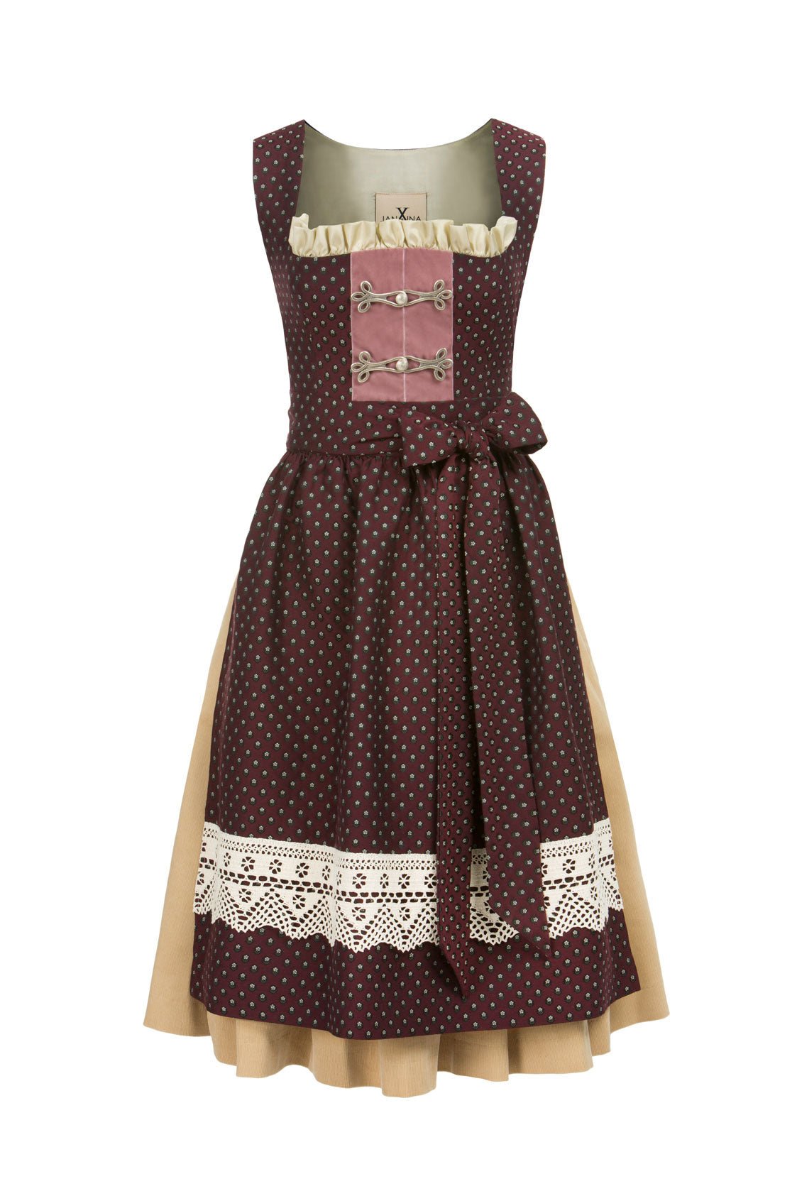 JACQUARD DIRNDL PERGOLA PFLAUME/SAND - JAN&INA Trachten