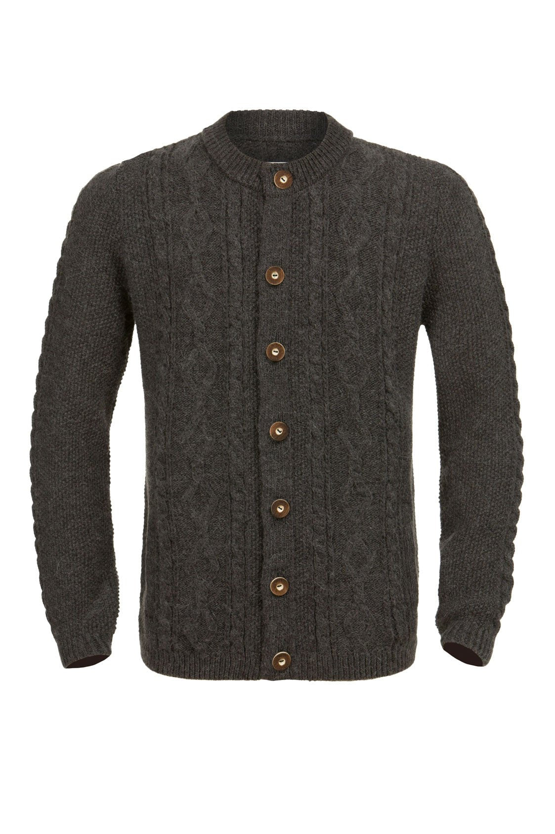 STRICKJACKE HALODRI VINTAGE MIT ZOPF ANTHRAZIT - JAN&INA Trachten