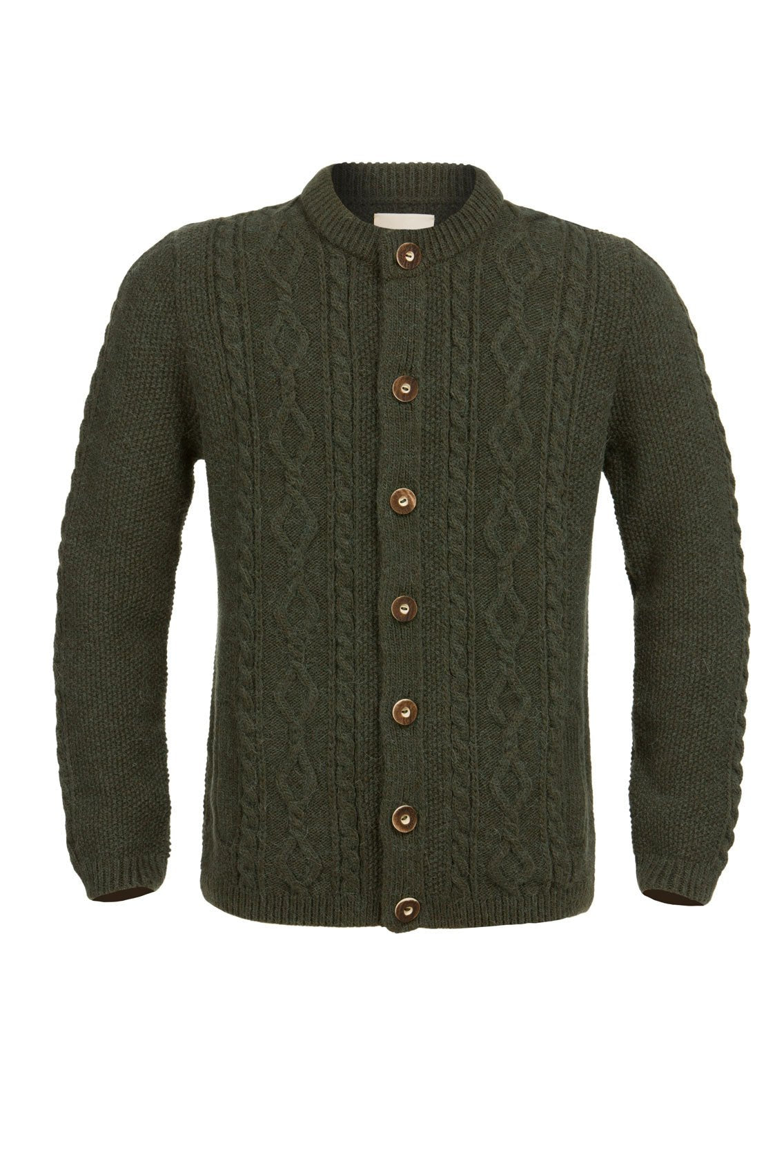 STRICKJACKE HALODRI VINTAGE MIT ZOPF OLIV - JAN&INA Trachten