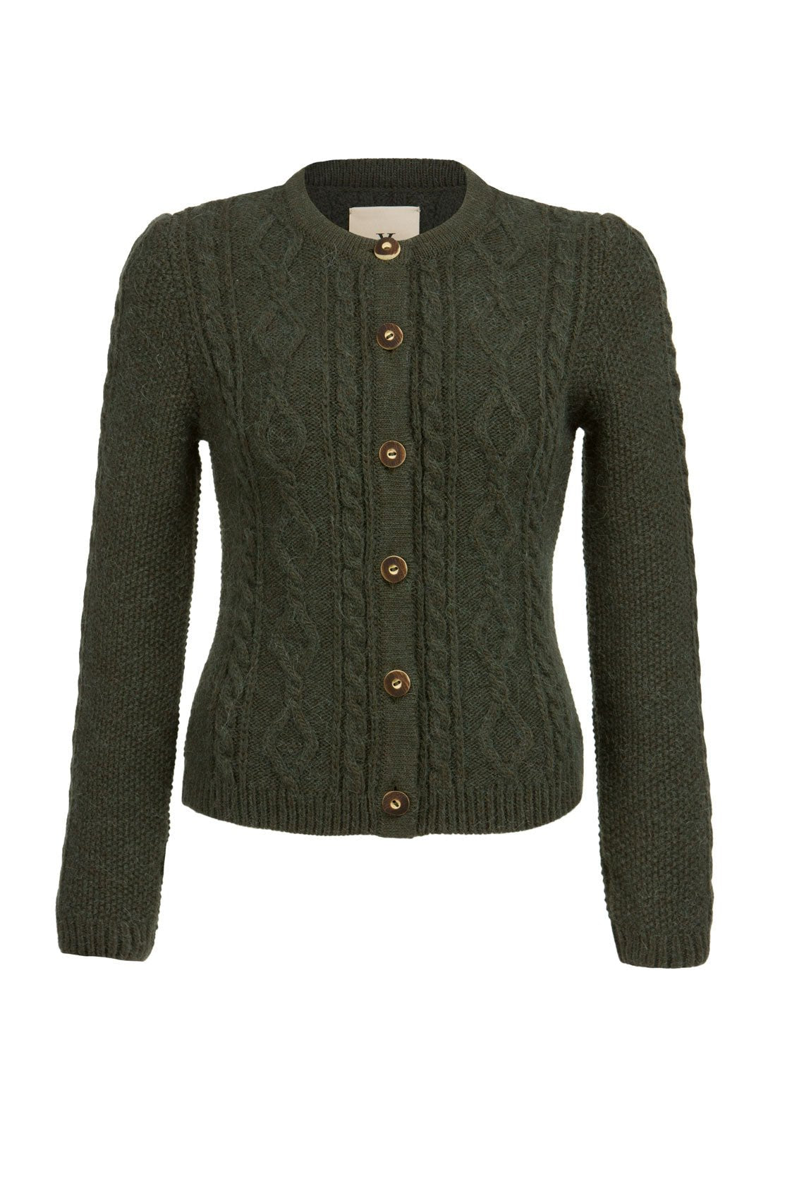 STRICKJACKE VINTAGE MIT ZOPF OLIV - JAN&INA Trachten