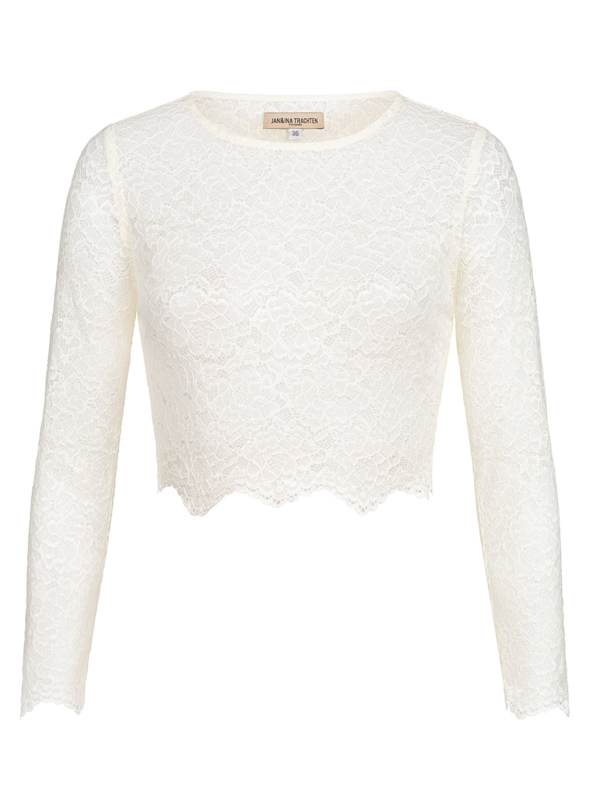 SPITZENOBERTEIL STRETCH FLORALS ECRU - JAN&INA Trachten