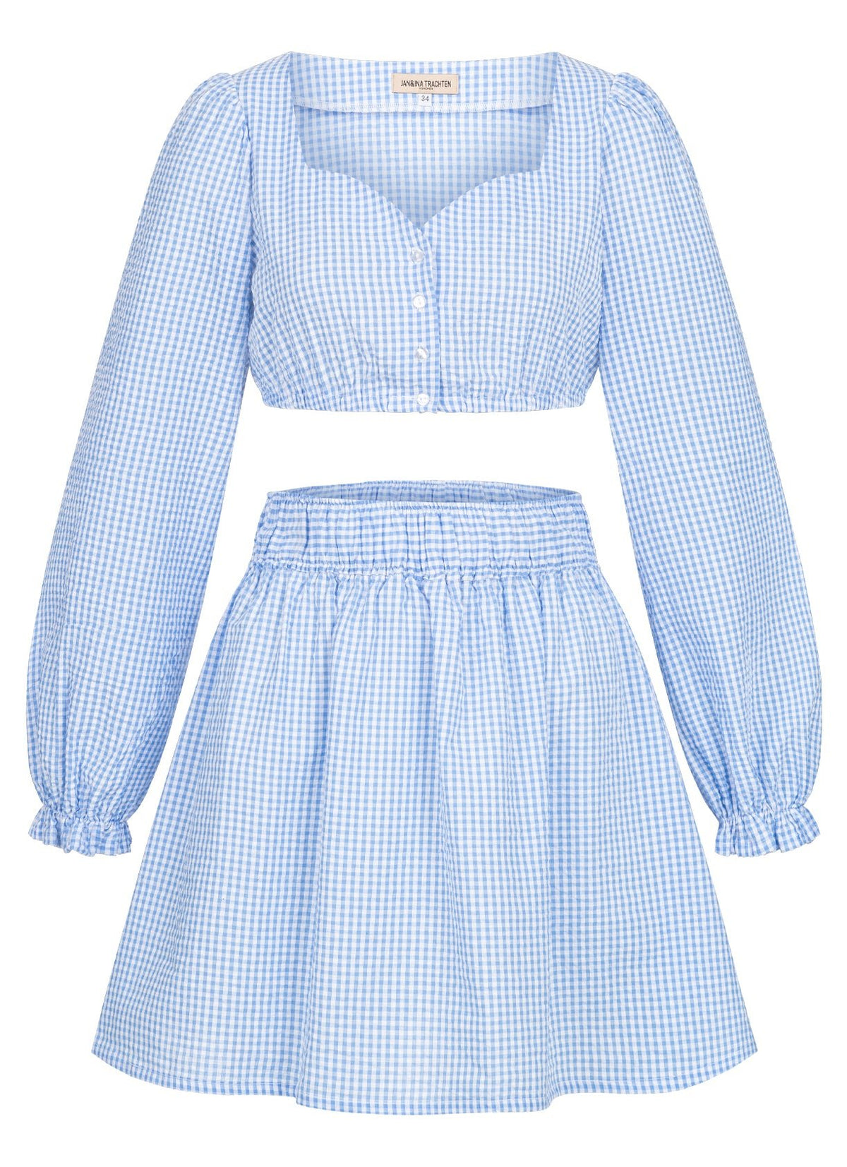 SPECIAL EDITION DIRNDLBLUSE SWEETHEART VICHY KARO HELLBLAU - JAN&INA Trachten
