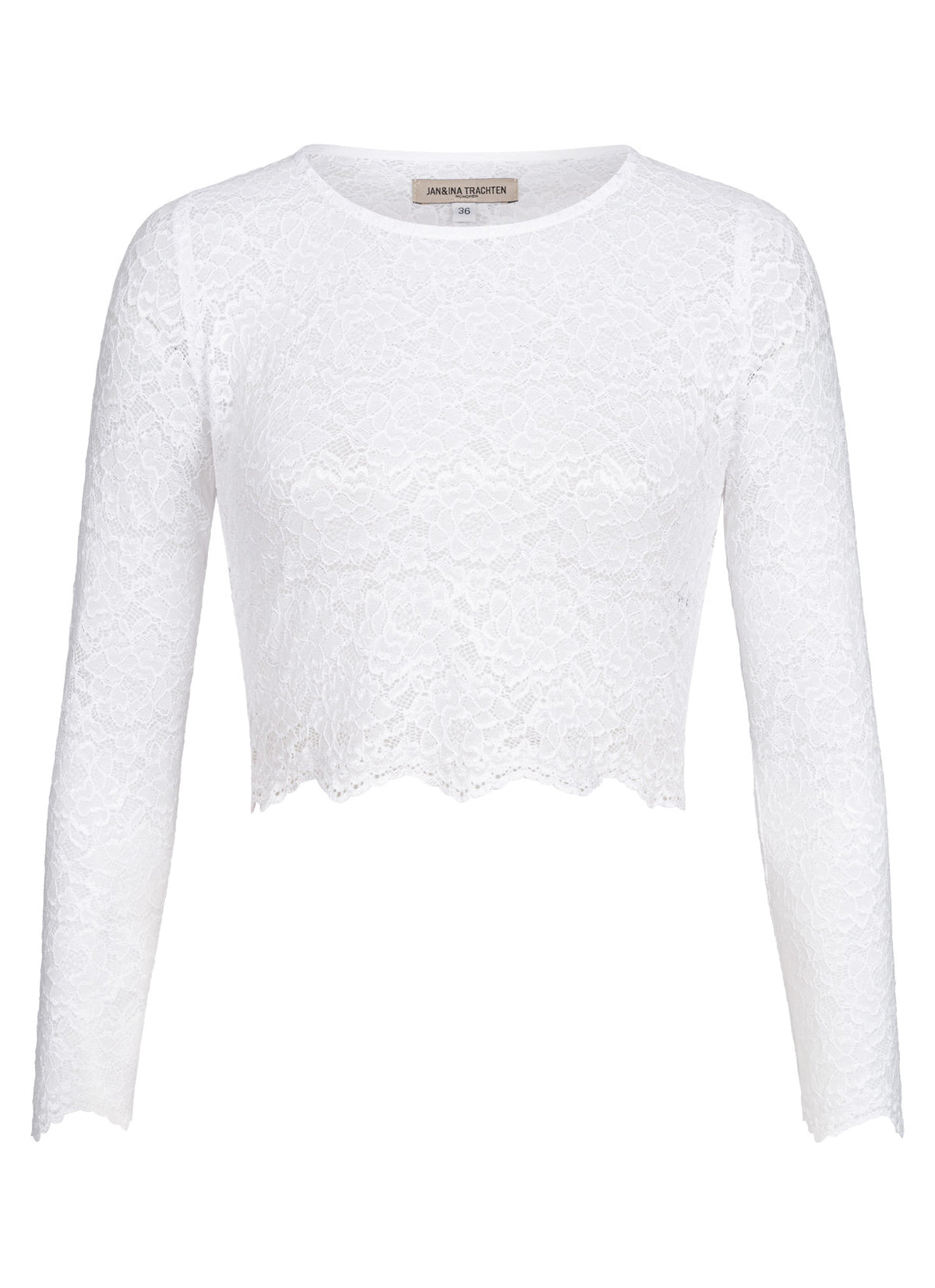 SPITZENOBERTEIL STRETCH FLORALS WEISS - JAN&INA Trachten