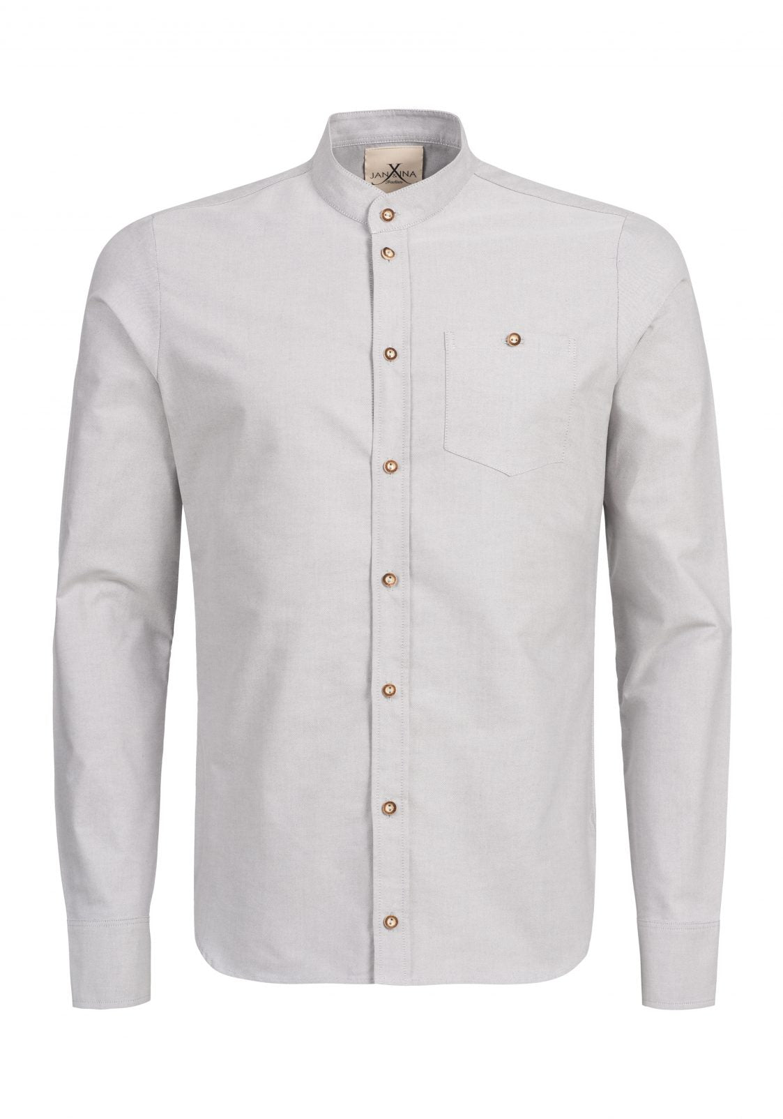 TRACHTENHEMD SLIMFIT OXFORD SILBERGRAU - JAN&INA Trachten